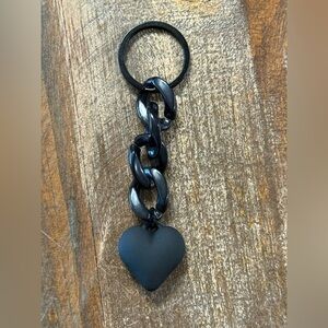 Black Heart Chain Charm